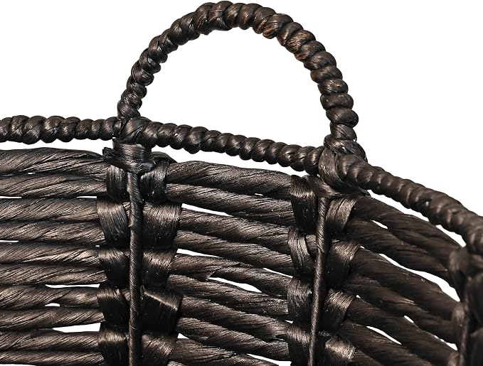 happimess Laurel Hand-Woven Abaca Storage Basket 19", Laundry Room Entryway - Image 5