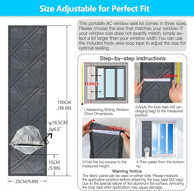 3-Layer Insulated Portable AC Window Seal Kit - Image 4