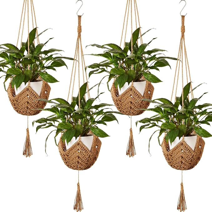 Shappy 4 Pack Boho Macrame Plant Hanger by Shappy