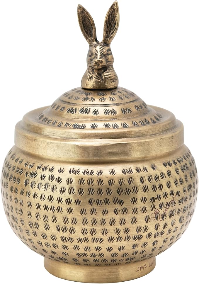 Round Hammered Metal Container by Unknown