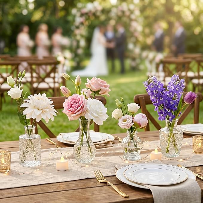 Fixwal 36pcs Glass Bud Vase Bulk Set, Wedding Decorations, Table Decor - Image 5