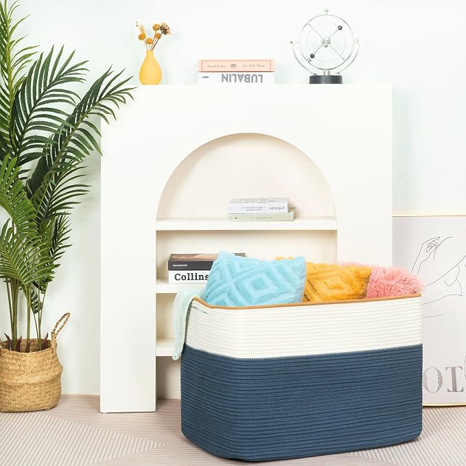 112L Extra Large Blanket Basket Holder Living Room, Dog Toy Organizer Bin Box - Image 6
