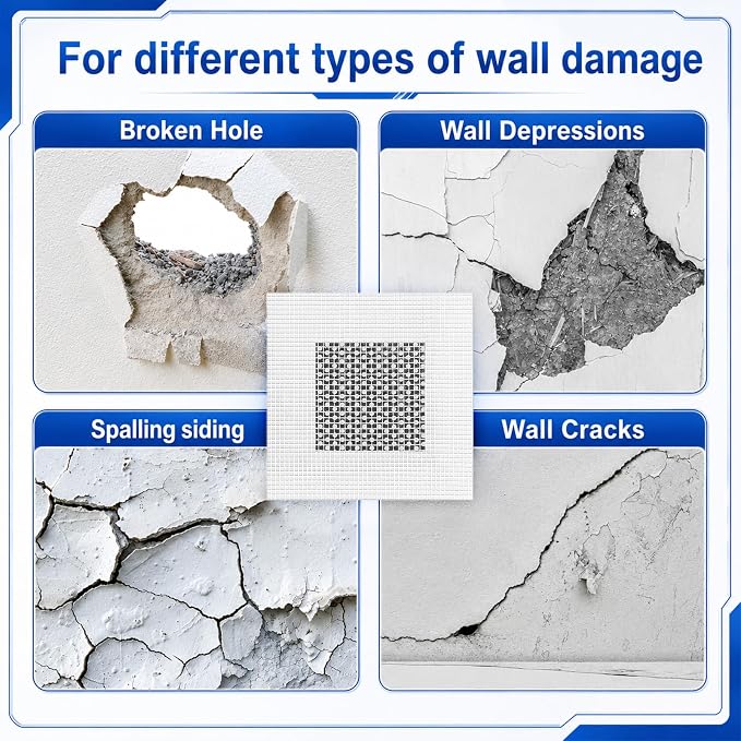Blulu 30 Pcs 2 Inch Drywall Repair Kit Self Adhesive Mesh Drywall Patches - Image 6