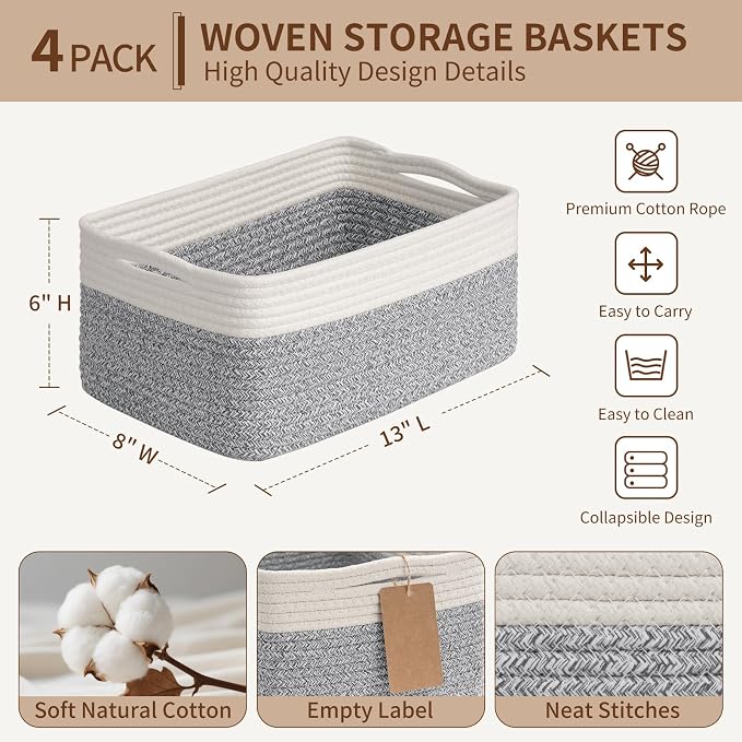 Goodpick 4 Pack Storage Baskets - Image 3