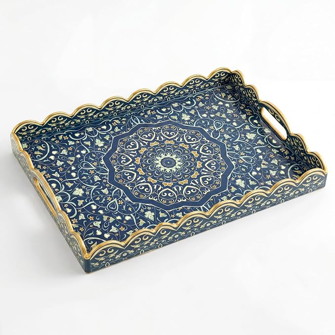 AGIOTA Coffee Table Trays for Living Room Serving Tray by ServingCustomersBornforQuality
