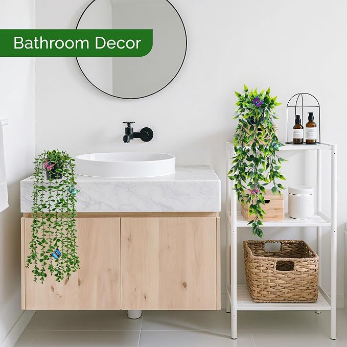 Der Rose 6 Pcs Fake Hanging Plants - Image 4