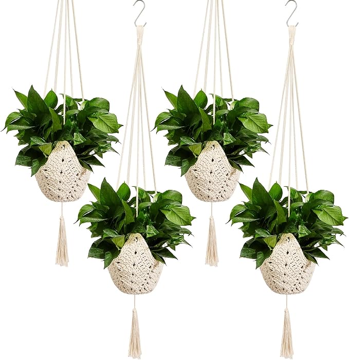 Shappy 4 Pack Boho Macrame Plant Hanger by Shappy