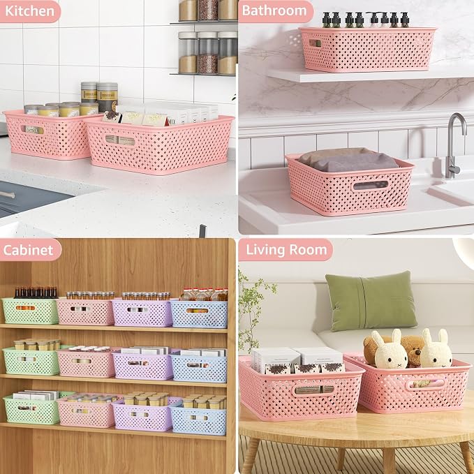 MaxGear 3 Pack Plastic Storage Baskets, Suitable - Image 4