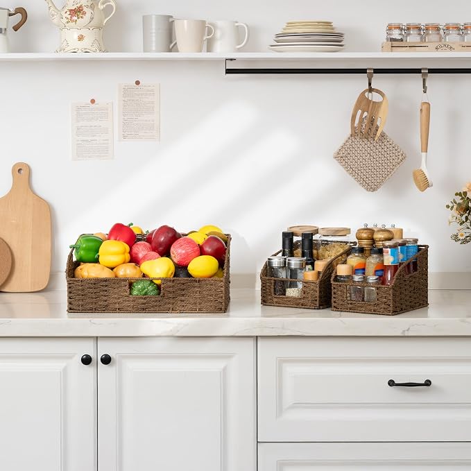 StorageWorks Pantry Storage Baskets, Shelf Baskets, Wicker Baskets - Image 8