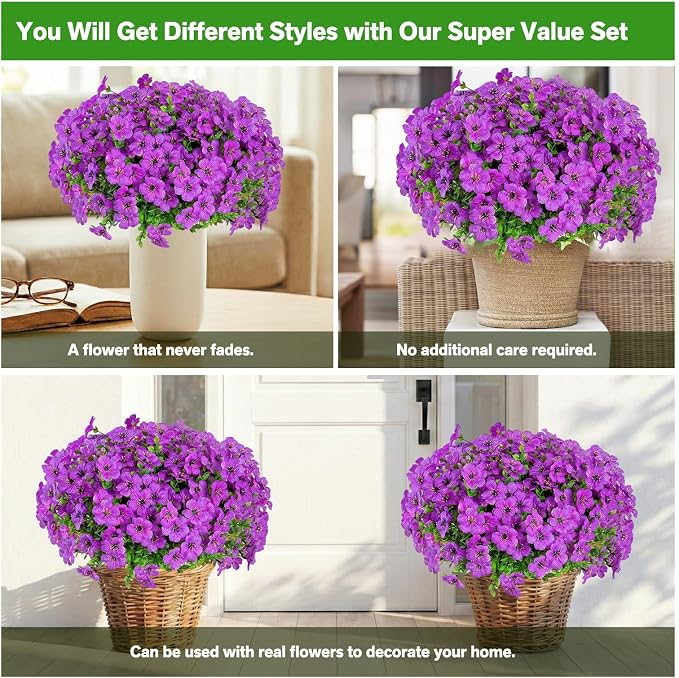13 Bundles Artificial Flowers for Outdoors Spring Decoration | Silk Realistic - Image 5
