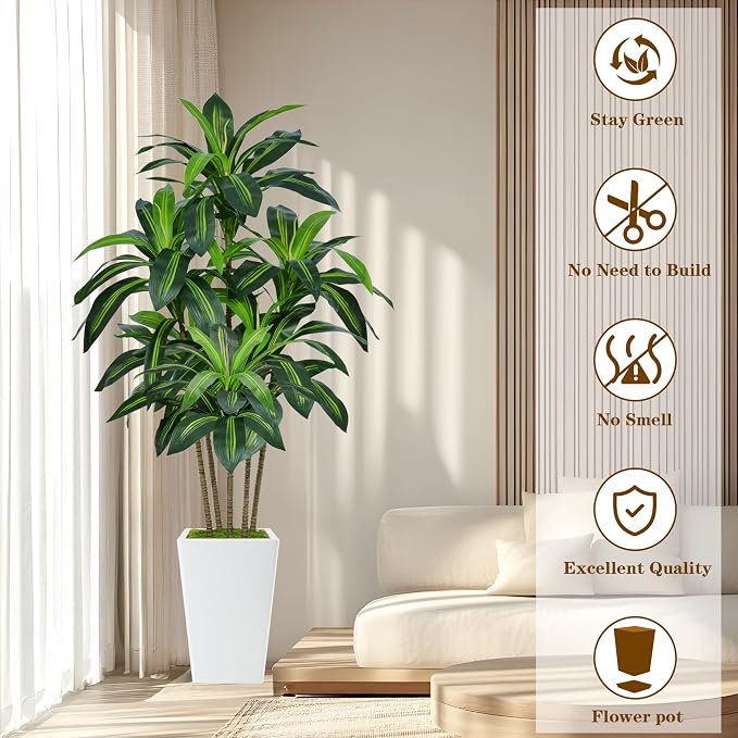 Flydeer 6FT Artificial Dracaena Tree - Image 4