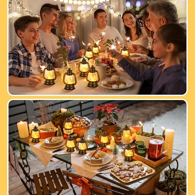 Ferraycle 36 Pcs Mini Lanterns 4 Inch Black Lamp Table Decor | Western Cowboy - Image 5