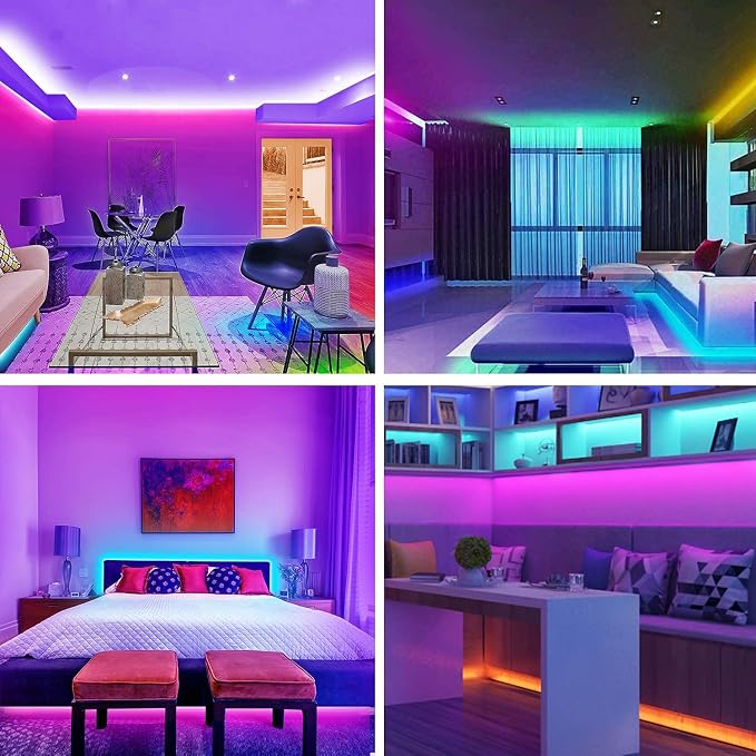 Keepsmile 32.8ft Strip Lights Smart App Music Sync Color Changing RGB Bluetooth - Image 7