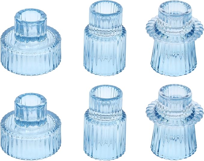 Vixdonos Glass Candlestick Holders Tealight Candle Holders by Vixdonos