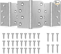 4 Inch Ball Bearing Door Hinges, Exterior Door Hinges Brushed Nickel 3 Pack | by IOQ