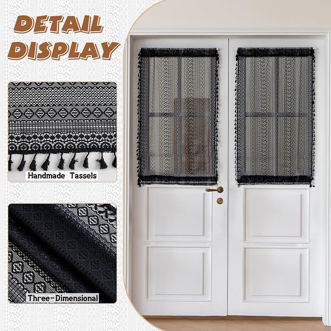 Sutuo Home Black French Door Curtains - Image 2