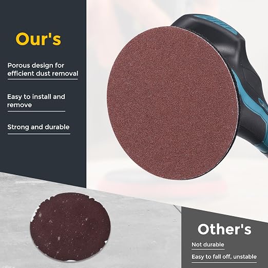 HARFINGTON 100Pcs 6Inch Sanding Disc Hook & Loop Sandpaper Aluminum Oxide | - Image 4