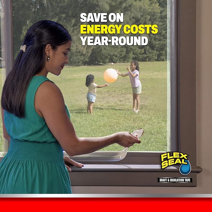 Flex Seal Draft and Insulation Sealing Tape, Rubberized, Weatherproof Strip - Image 3