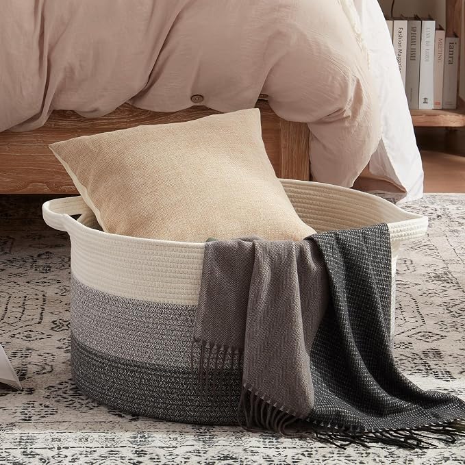 OIAHOMY 90L Extra Large Blanket Basket - Image 2