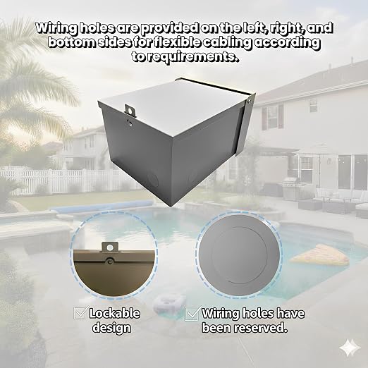 12×10×6" Metal Outdoor Electrical Box, IP66 Waterproof Lockable Enclosure | - Image 3