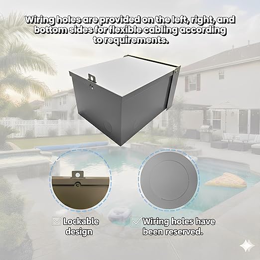10x8x6 Metal Outdoor Electrical Box, IP66 Waterproof Lockable Enclosure | - Image 3