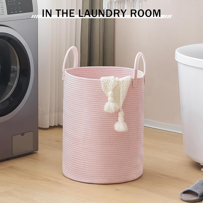 YOUDENOVA Cotton Rope Laundry Hamper Basket, 58L Blanket Basket - Image 6