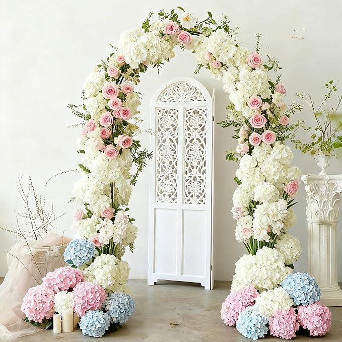 120Pcs White Hydrangea Artificial Flowers Bulk，Realistic Silk Fake Flowers - Image 4