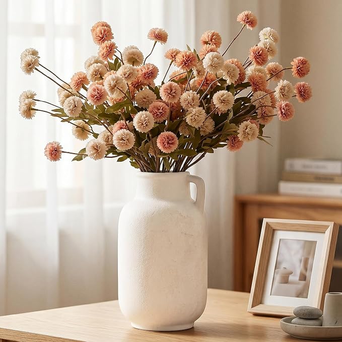 Ceramic Flower Vase, 9.3in Farmhouse Table Rustic Vases, Small Flower - Image 6