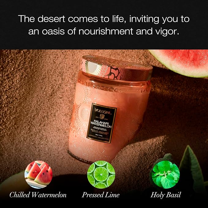 Voluspa Kalahari Watermelon, Large Candle Jar, 18 oz, 100 Hour Burn Time - Image 3