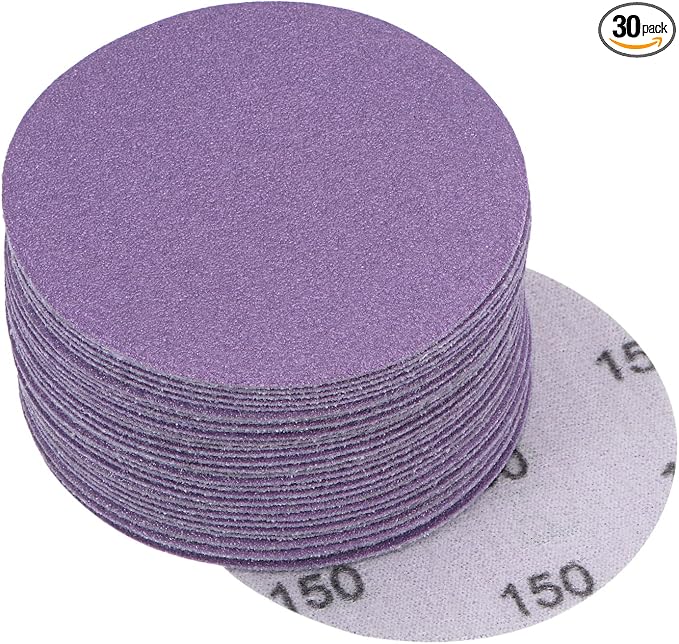 uxcell 30Pcs 3-Inch Purple Sanding Discs 150 Grits Hook and Loop Professional by uxcell