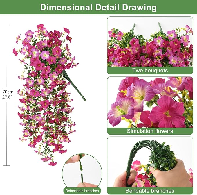 INQCMY Artificial Fake Flowers Plants - Image 2