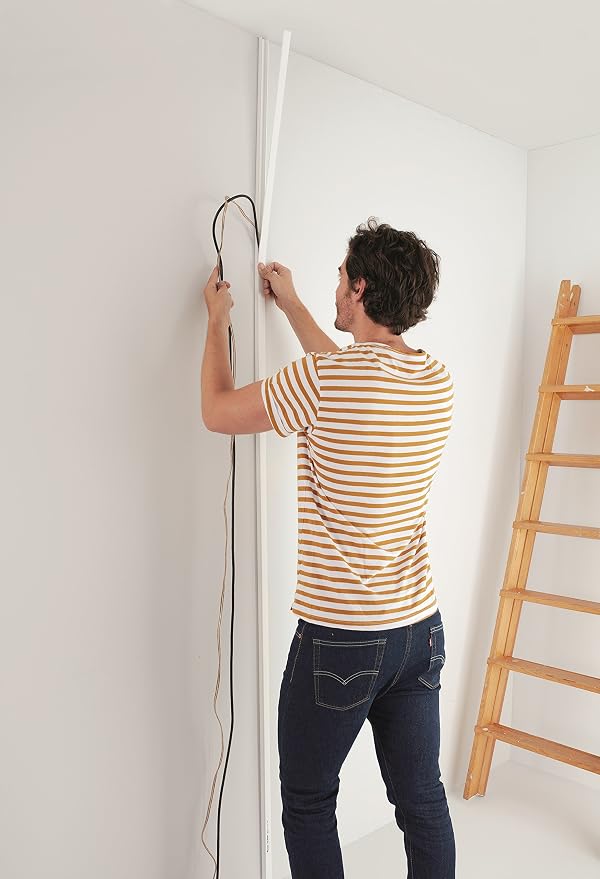 Easylife TV Wire Hider Wall Mounted 10 Feet White Cord Cover Kit - Image 7