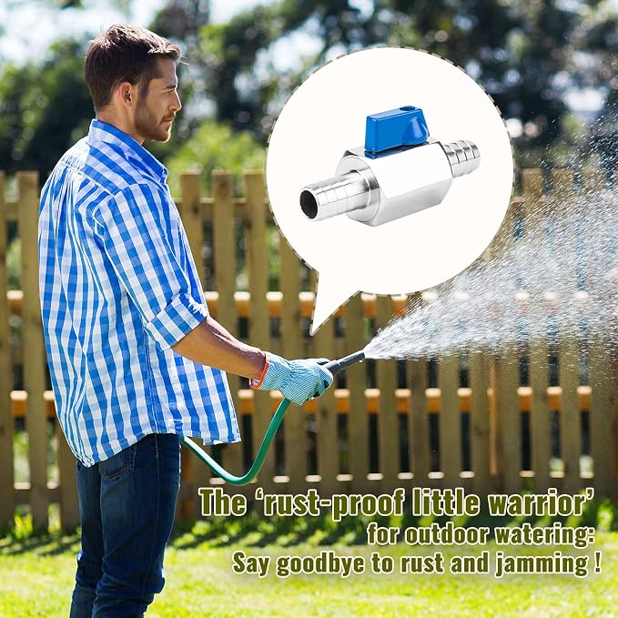 2Pack 3/8" Hose ID Barb Mini Ball Valve, 304 Stainless Steel Small Shut Off - Image 6