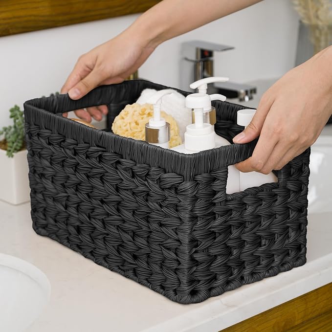 GRANNY SAYS Black Wicker Basket, Decorative Woven Baskets - Image 7