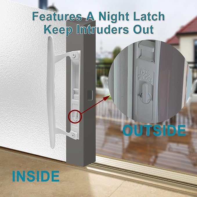ACEPLANET Flush Mount Non-Keyed Sliding Glass Door Handleset, 6-5/8" H.C. - Image 3