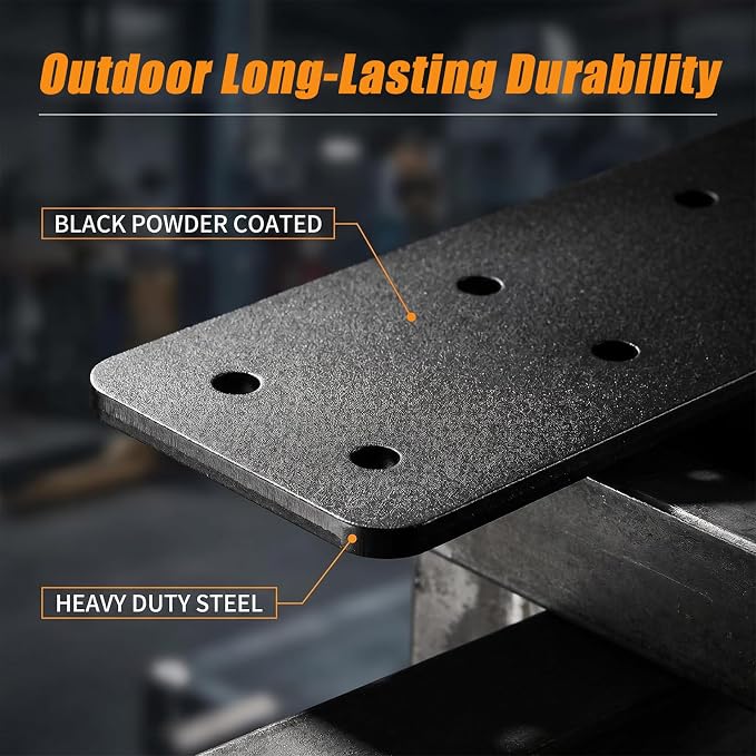 4 PCS T Post Timber Brackets, Heavy Duty 12"x8" Post to Beam Connector | T - Image 6