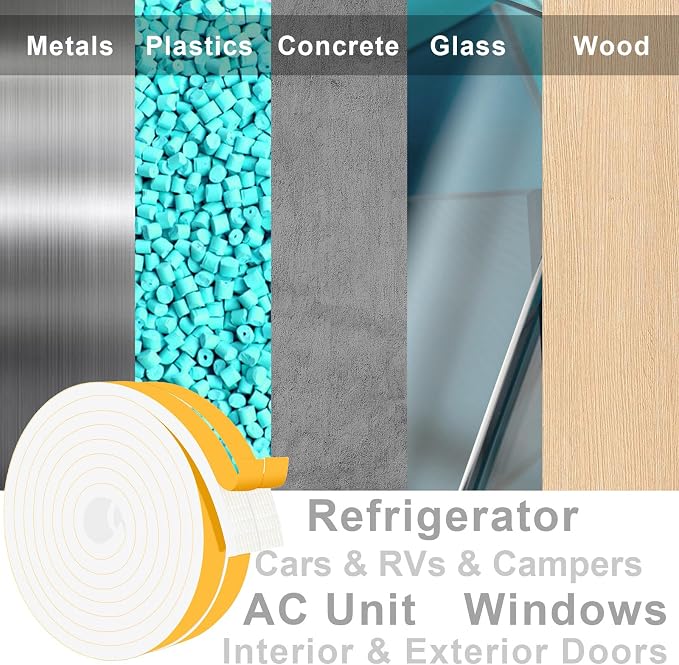 Foam Strips for Doors, AC Seal, Blocks Drafts & Noise 3/4x1/4in | Strong - Image 6