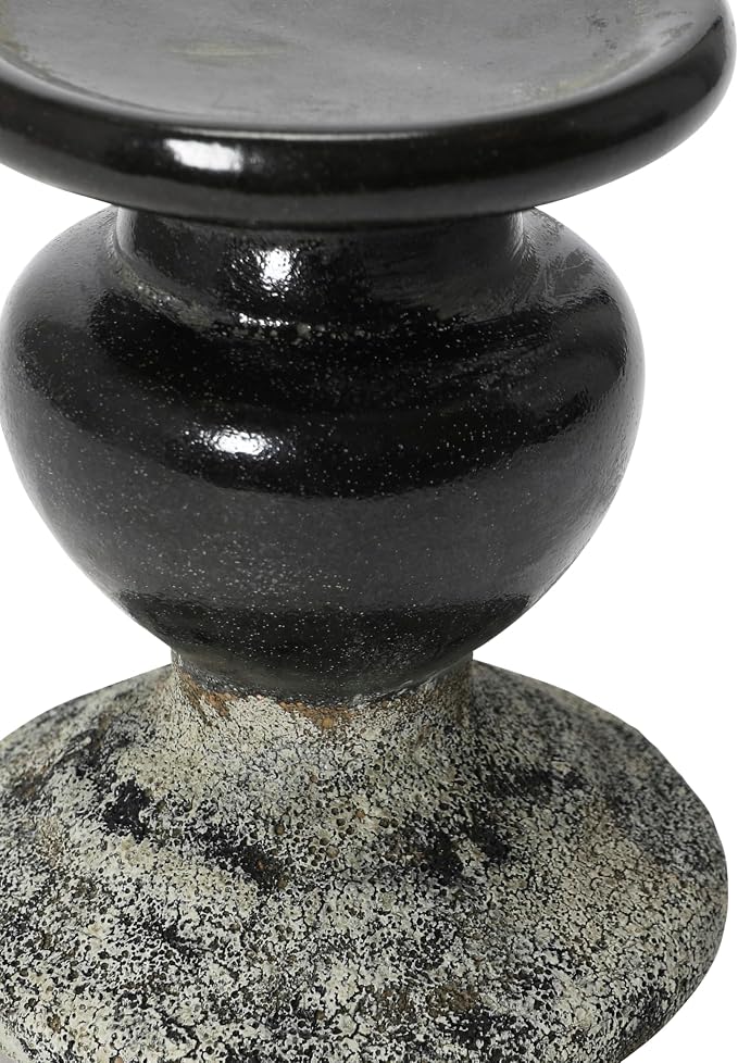 Creative Co-Op 2-Tone Sculptural Terracotta Pillar Candle Holder, Distressed - Image 7