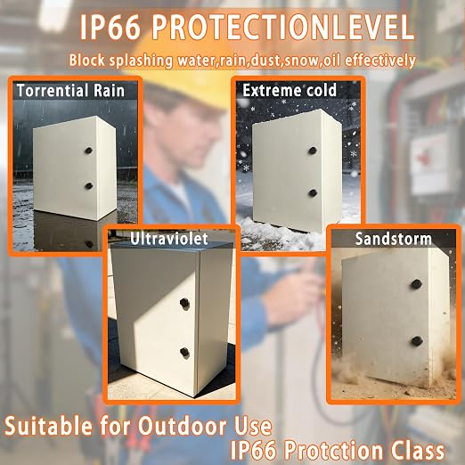 NBCYUNER 24x16x8 Electrical Enclosure Box NEMA 4 Outdoor Enclosure, IP66 - Image 4