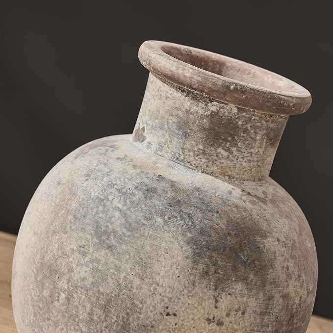 SIDUCAL Ceramic Rustic Farmhouse Vase | 6 Inch Pottery Decorative Flower - Image 5