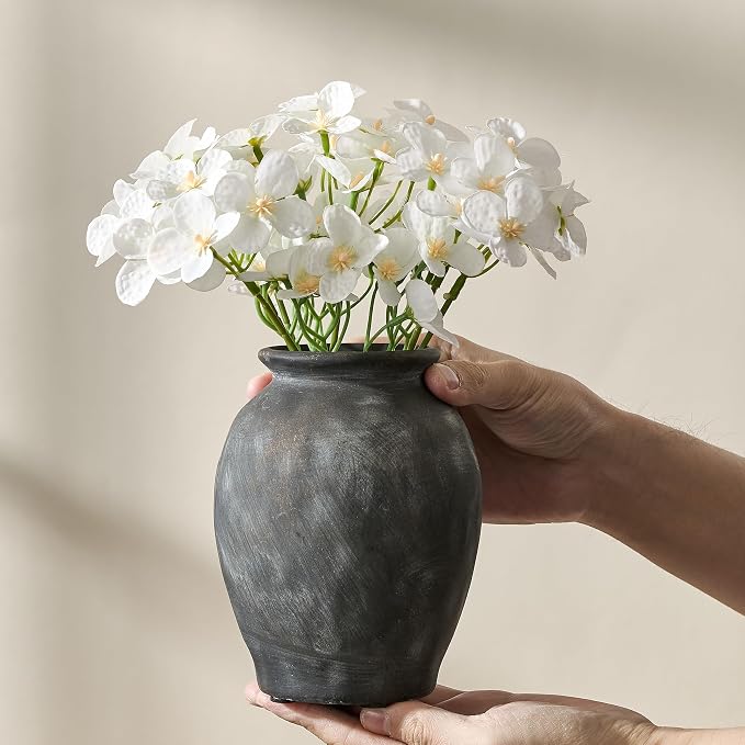 5.94" Ceramic Vase for Home Decor, Decorative Terracotta Farmhouse Rustic Vases - Image 7