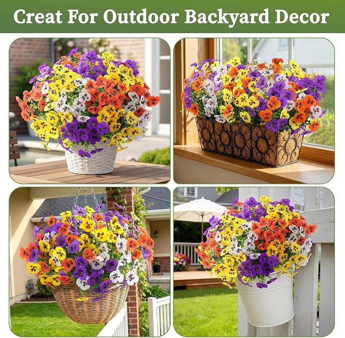 Alupssuc 24 Bundles Artificial Flowers UV Resistant - Image 9