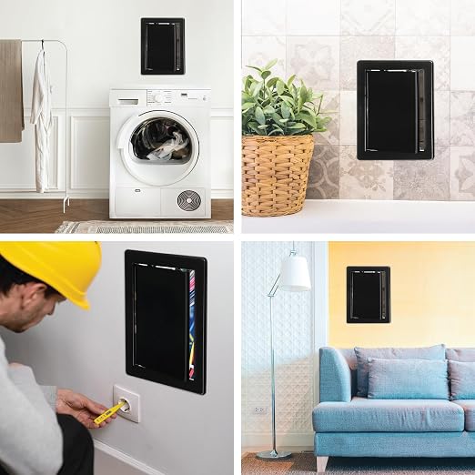 6" x 8" Black ABS Plastic Plumbing Access Panel - Image 4