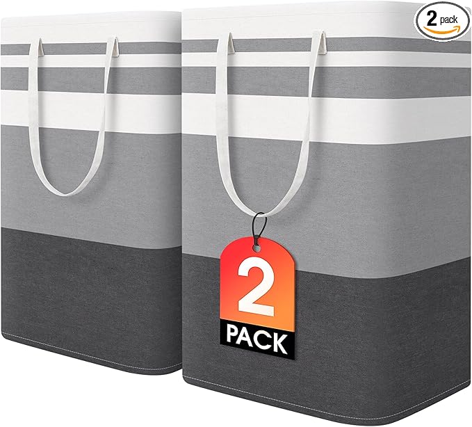 HomeHacks 2 Pack Large Laundry Baskets, Laundry Hampers Bags | Waterproof by HomeHacks