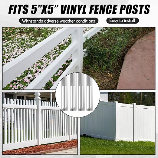 4 Sets 5" X 5" X 48" Vinyl Fence Concrete Post - Image 6