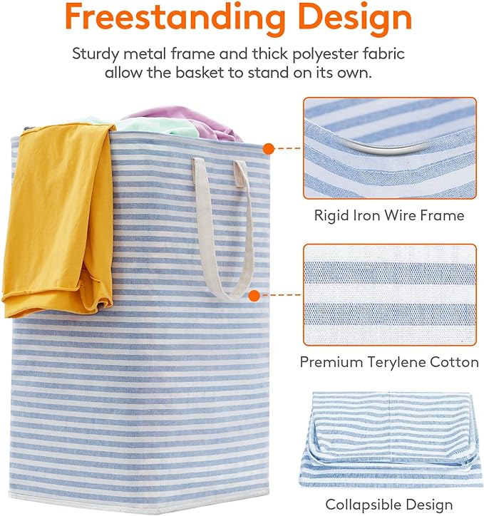 Lifewit 2 Pack Laundry Basket 80L Each, Collapsible Clothes Hamper - Image 2