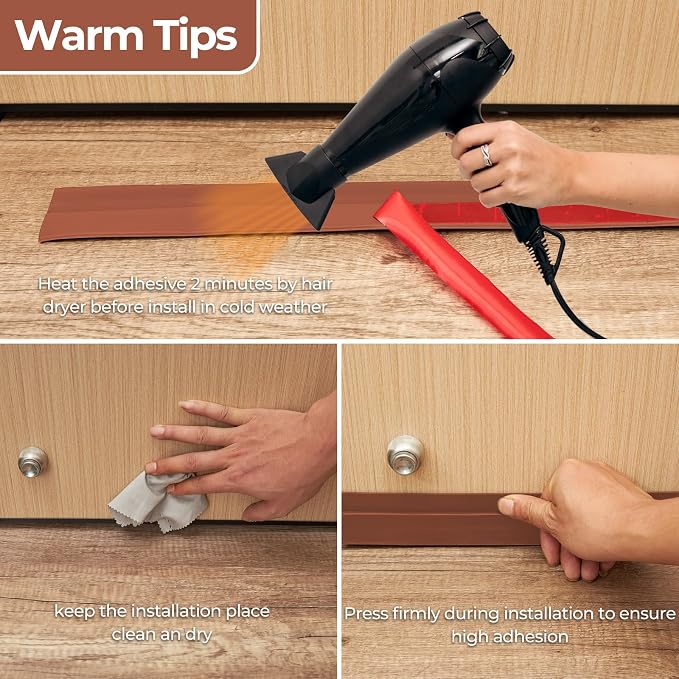 Ohuhu Door Draft Stopper, for interior exterior doors, 3-layer soundproof - Image 5