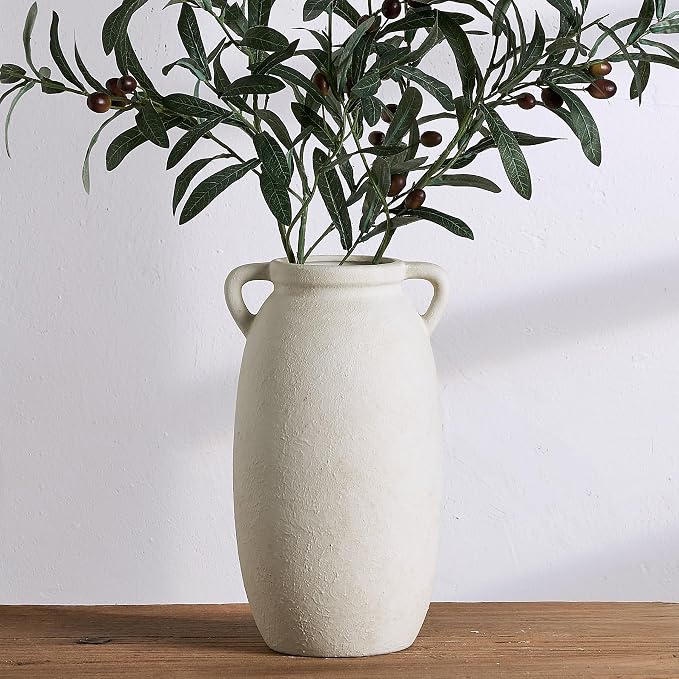 Dobbyby Ceramic Flower Vase 12 inch Farmhouse Rustic Vase Decorative Pottery by Dobbyby