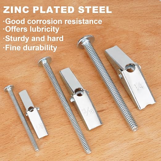 26 Sets 3 Size Toggle Bolts Heavy Duty Metal Drywall Anchors Kit | Toggle Bolts - Image 6