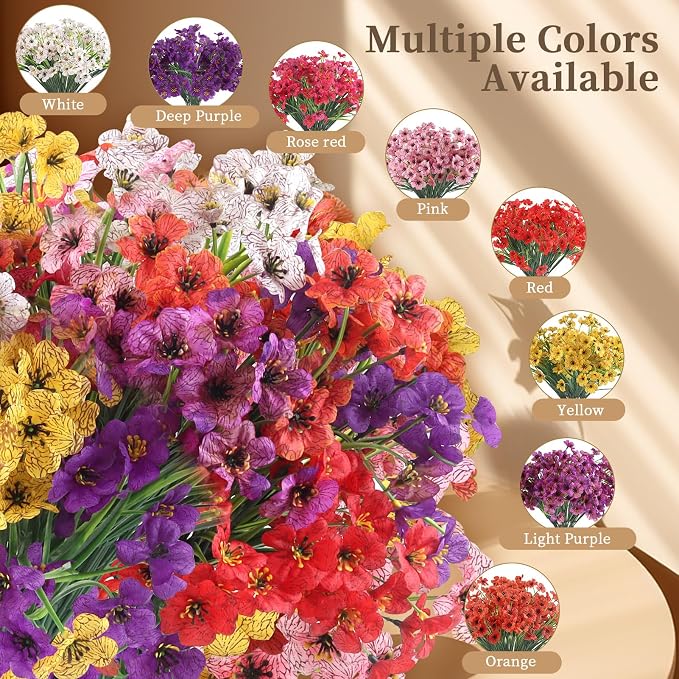ColoPlay 24 Bundles Red Artificial Flowers - Image 3